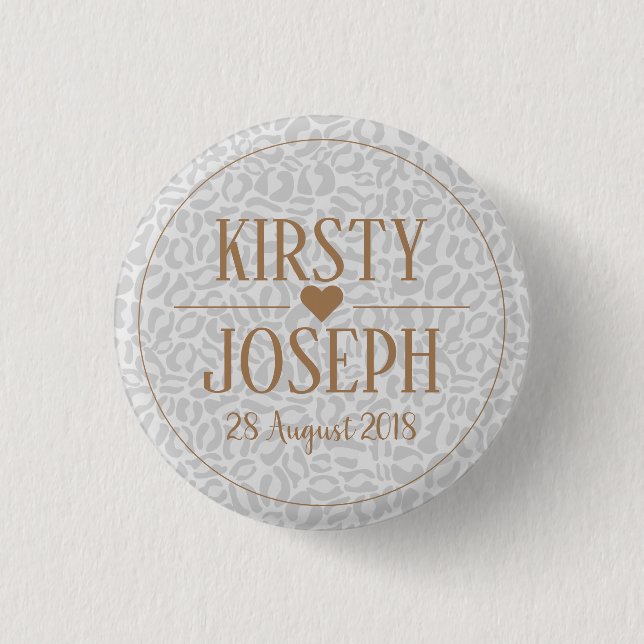 Modern Classic Gold Wedding Pattern 1 Inch Round Button (Front)
