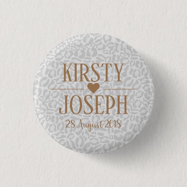 Modern Classic Gold Wedding Pattern 1 Inch Round Button (Front)