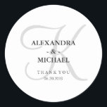 Modern Classic Grey Monogram Wedding Classic Round Sticker<br><div class="desc">These elegant wedding stickers have a stylish soft grey monogram,  and a white background.</div>