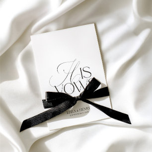 Modern Classic His Vows Wedding  Card