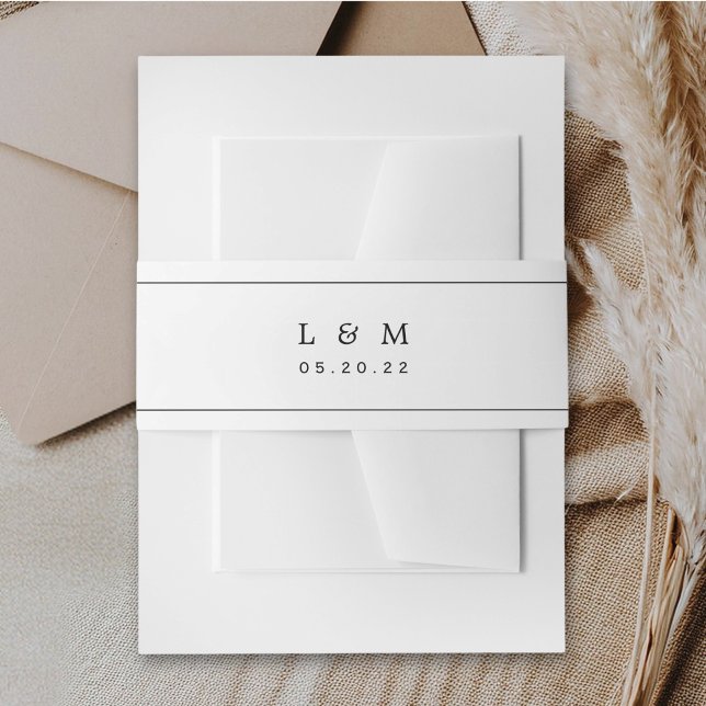Modern Classic Initials Wedding Invitation Belly Band (Creator Uploaded)
