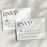 Modern Classic Minimal Simple Wedding RSVP Card
