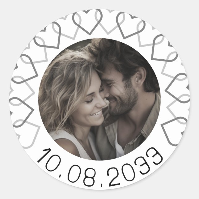 Modern Classic Minimalist Typography Classic Round Sticker (Front)