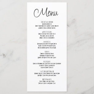 Modern Classic Minimalist Typography Menu