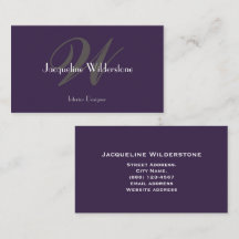 Modern Classic Monogram & Name Classy Chic Purple 