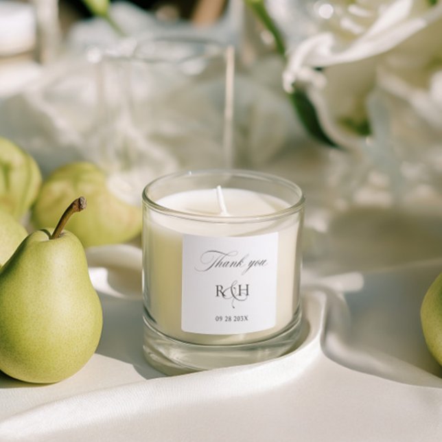 Modern Classic Monogram Thank You Wedding Sticker (Modern Classic Monogram Thank You Wedding Sticker)