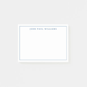 Modern Classic Navy Blue Formal Thin Border Line Post-it Notes