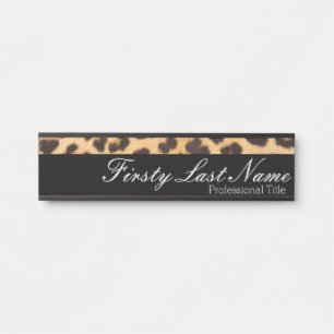 Modern Classic Office Door Sign Signs Leopard