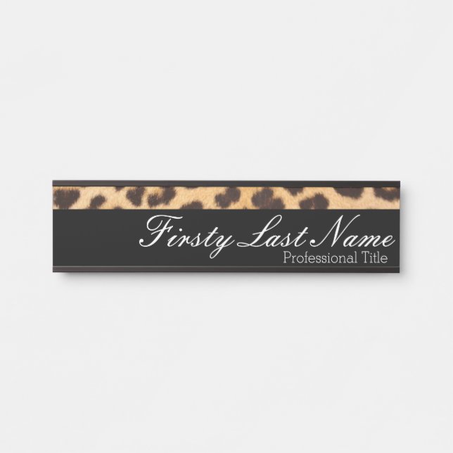 Modern Classic Office Door Sign Signs Leopard (Front)