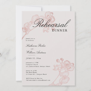 Modern Classic Orchid Wreath 2 Rehearsal Dinner Invitation