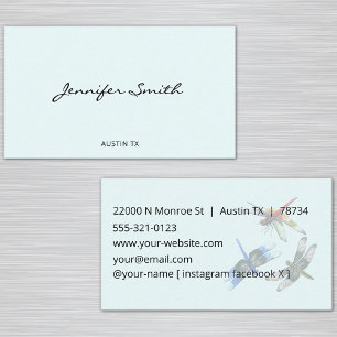 Modern Classic Personal Dragonflies Business Card