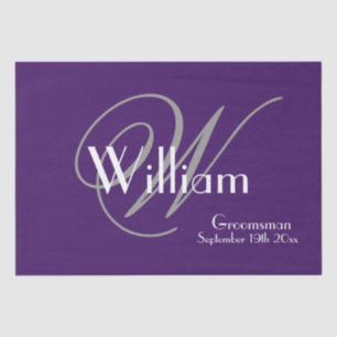 Modern Classic Personalized Silver White Mauve  Tissue Paper