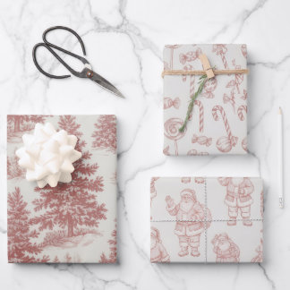 Modern Classic Red Pine Wreath Christmas Holiday  Wrapping Paper Sheet