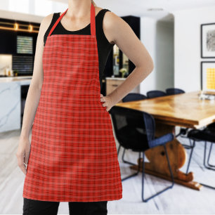 Modern Classic Red Plaid Apron