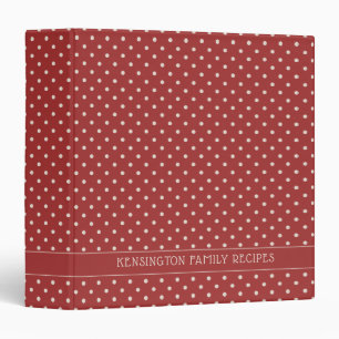 Modern Classic Red Polka Dots Recipe Binder