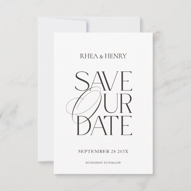 Modern Classic Save the Date Wedding Card (Devant)