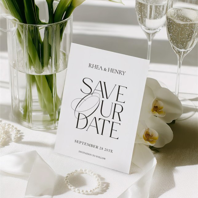Modern Classic Save the Date Wedding Card (Creator Uploaded)