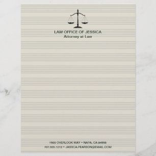 Modern Classic Scales Of Justice Law Letterhead