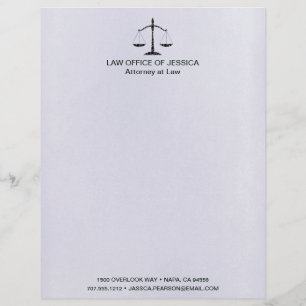 Modern Classic Scales Of Justice Law Letterhead