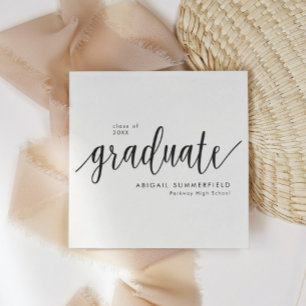 Modern Classic Script Graduation Party Napkin