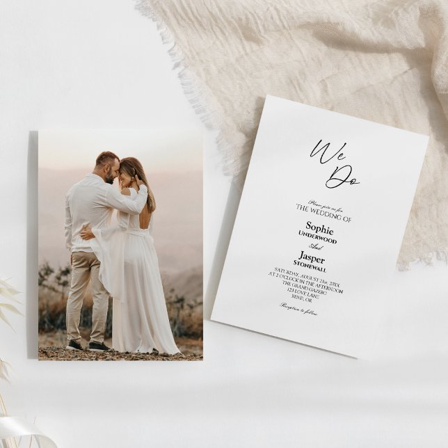 Modern Classic Simple We Do Photo Wedding Invitation (Creator Uploaded)