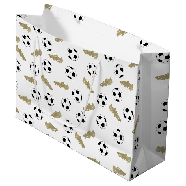 Modern Classic Soccer Cleats Ball Football Large Gift Bag (Front Angled)