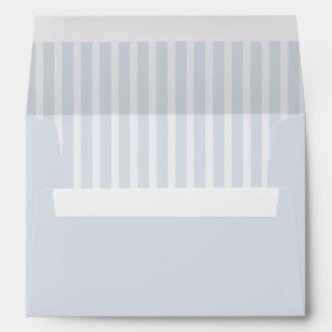 Modern Classic Stripes Dusty Blue Vintage Wedding Envelope