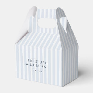 Modern Classic Stripes Dusty Blue Vintage Wedding Favor Box