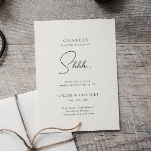 Modern Classic Surprise Proposal Party Invitation