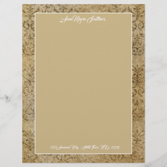 Modern Classic Tan Granite Letterhead (Front)