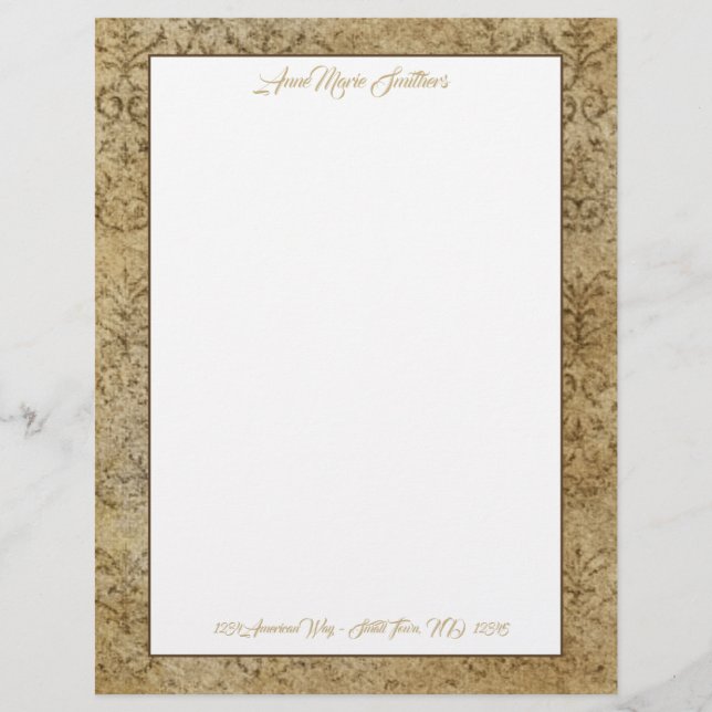 Modern Classic Tan Granite Letterhead (Front)