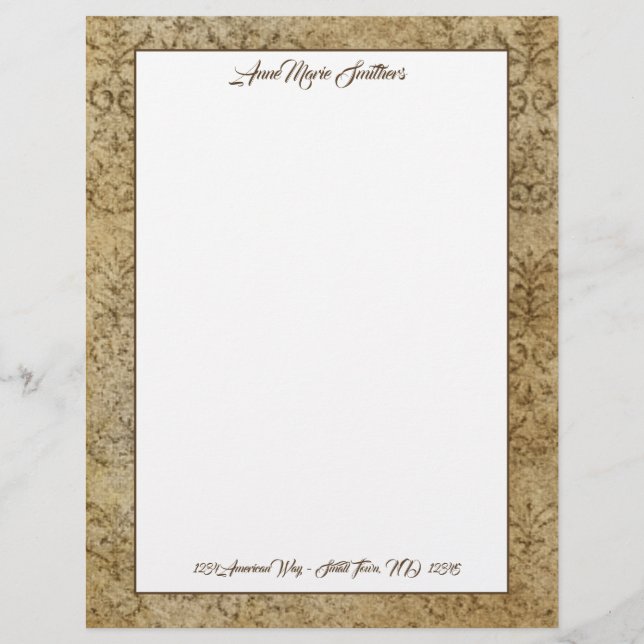 Modern Classic Tan Granite Letterhead (Front)