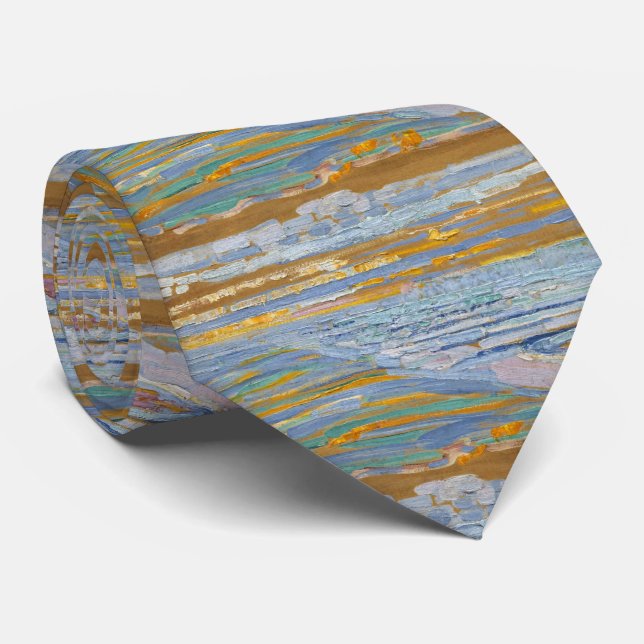 Modern Classic Tie – Soft Coastal Grid (Rolled)