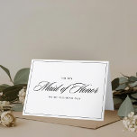 Modern Classic to Maid of Honour on Wedding Day Thank You Card<br><div class="desc">Folded wedding thank you card for maid of honour featuring modern classic black and white design.</div>
