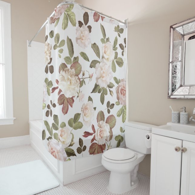 Modern classic vintage beige roses florals (In Situ)