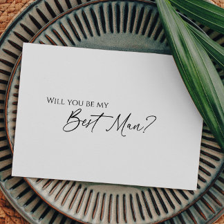 Modern Classic Wedding Best Man Proposal Card