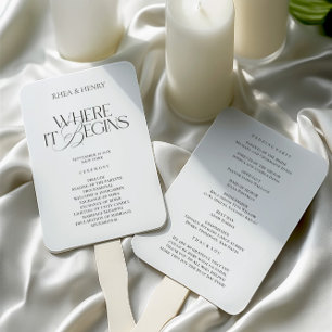 Modern Classic Wedding Ceremony Program Hand Fan