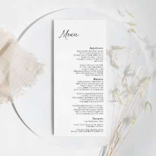Modern Classic Wedding Flat Menu