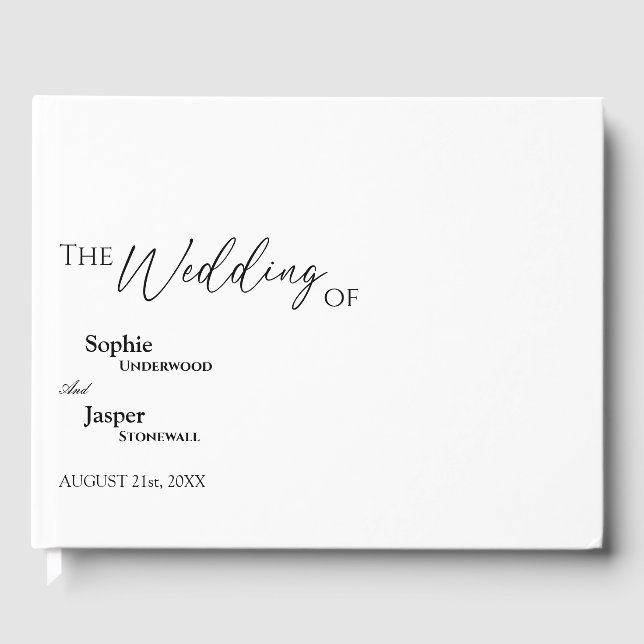 Modern Classic Wedding Guest Book (Front)