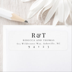 Modern Classic Wedding Monogram Return Address 