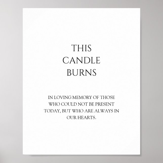 Modern Classic Wedding This Candle Burns Poster (Front)
