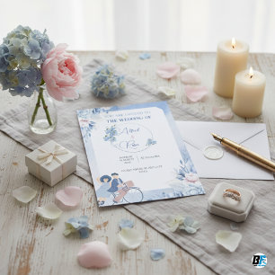 Modern classic with photo wedding invitation