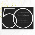 Modern Classy Black White Minimalist 50th Birthday Invitation<br><div class="desc">Modern Classy Black White Minimalist 50th Birthday Invitation. Modern minimalist birthday invitation design,  simple yet classy and elegant. great for a black & white themed party! Need help customizing this design? Contact the designer/creator by clicking on the 'Message' button below.</div>