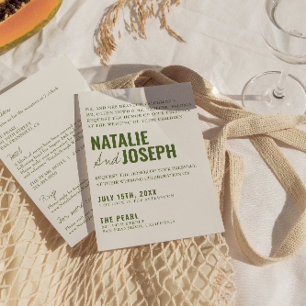 Modern Classy Bright Colourful All In One Wedding  Invitation