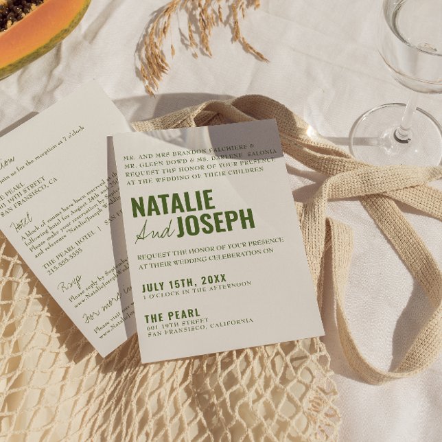 Modern Classy Bright Colourful All In One Wedding  Invitation (Creator Uploaded)