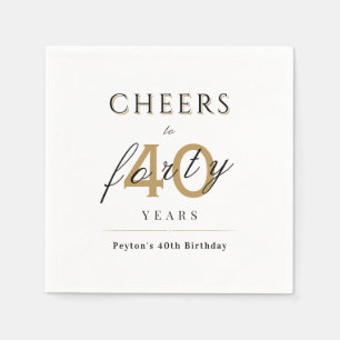Modern classy cheers to 40 years birthday party napkin