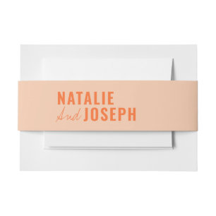 Modern Classy Colourful Whimsical Unique Wedding Invitation Belly Band