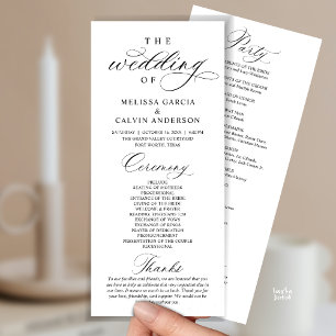 Modern Classy Elegant Wedding Ceremony Program