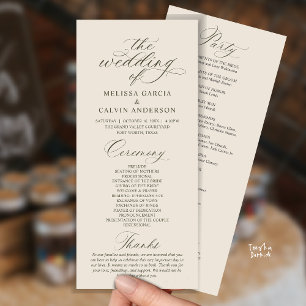 Modern Classy Elegant Wedding Ceremony Program