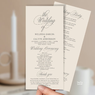 Modern Classy Elegant Wedding Ceremony Program